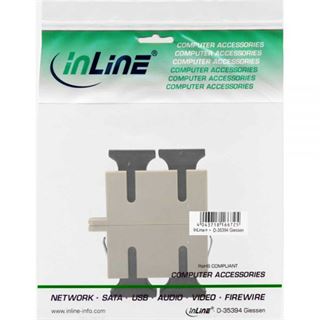 InLine LWL Kupplung Duplex SC/SC multimode beige Keramik-H&uuml;lse