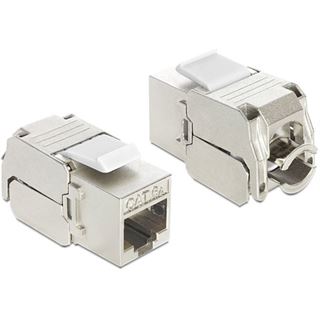 Delock Keystone RJ45 Buchse zu LSA werkzeugfrei Cat.6A Set