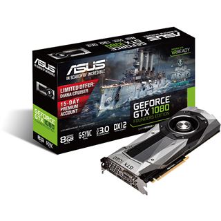 8GB Asus GeForce GTX 1080 Founders Edition Aktiv PCIe 3.0 x16 (Retail)