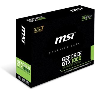 8GB MSI GeForce GTX 1080 Founders Edition Aktiv PCIe 3.0 x16 (Retail)