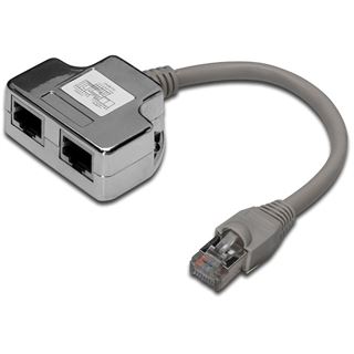 Digitus Patchkabel Adapter DIGITUS Cat5e 2x RJ45 -> 1x RJ45 0.19m