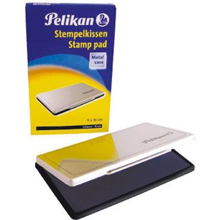 Pelikan Stempelkissen 9 x 16 cm Schwarz, Metallic-Geh&auml;use