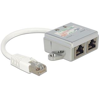 Delock RJ45 Adapter RJ45 zu 2x RJ45 St/Bu 0.15m