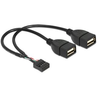 Delock USB Kabel Pinheader 10Pin zu 2x A Bu/Bu 0.20m