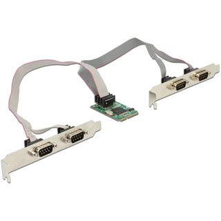 DeLOCK MiniPCIe I/O PCIe full size RS-232 4x DB9 Stecker Del