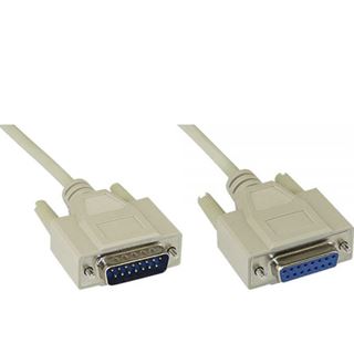 10.00m InLine Seriell Anschlusskabel 15pol Buchse auf 15pol Stecker