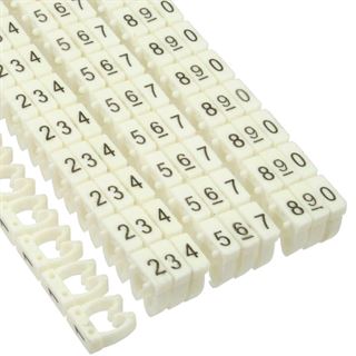 InLine Kabelmarkierer 4mm, Nr.0-9, weiß, 100er Pack
