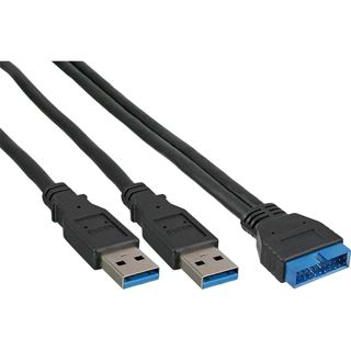 (€17,25*/1m) 0.40m InLine USB3.0 Adapterkabel 2x USB A Stecker