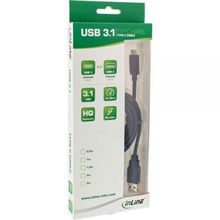 (€3,95*/1m) 2.00m InLine USB3.1 Anschlusskabel USB A Stecker auf