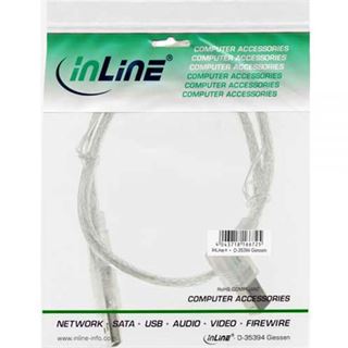 (&euro;1,63*/1m) 3.00m InLine USB2.0 Anschlusskabel USB A Stecker auf