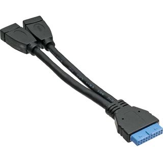 (€66,00*/1m) 0.15m InLine USB3.0 Adapterkabel 2xUSB A Buchse auf