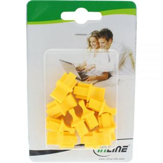 InLine Staubschutz, für RJ45 Buchse, Farbe: gelb, 10er Blister