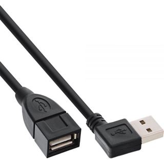 1.00m InLine USB2.0 Verlängerungskabel USB A Stecker gewinkelt