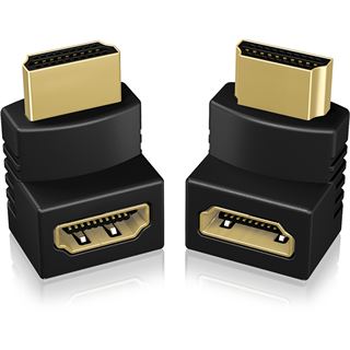 ICY BOX HDMI Adapterset HDMI-Stecker auf HDMI-Buchse Schwarz 2 Stueck