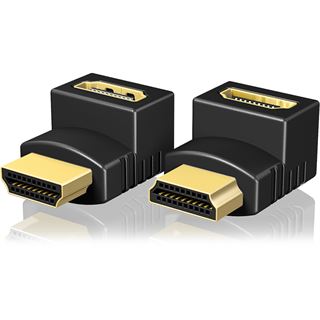 ICY BOX HDMI Adapterset HDMI-Stecker auf HDMI-Buchse Schwarz 2 Stueck