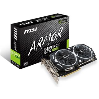 8GB MSI GeForce GTX 1080 Armor 8G OC Aktiv PCIe x16 (Retail)