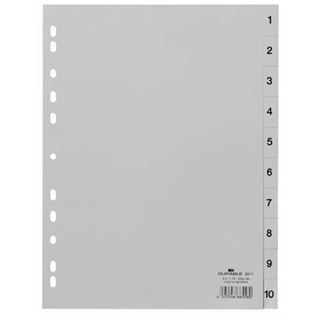 Durable Kunststoff-Register Zahlen 1-10 A4 10-teilig grau