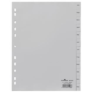 Durable Kunststoff-Register Monate A4 Januar - Dezember grau
