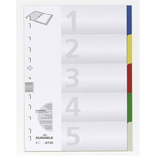 Durable Kunststoff-Register, A4, PP, 5-teilig