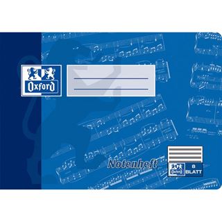 Oxford Notenheft, DIN A5 quer, 8 Blatt, ohne Hilfslinien