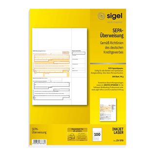 sigel Bankformular "PC-SEPA-Überweisung", DIN A4