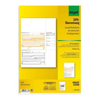 sigel Bankformular "PC-SEPA-&Uuml;berweisung", DIN A4