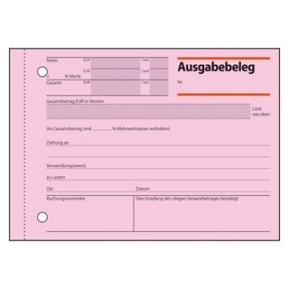 sigel Formularbuch "Ausgabebeleg", A6 quer, 50 Blatt