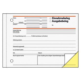 sigel Formularbuch "Ausgabe-/Einnahmebeleg", A6 quer, SD