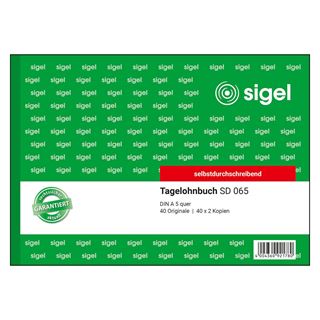 sigel Formularbuch "Tagelohnbuch", A5 quer, 3 x 40 Blatt, SD