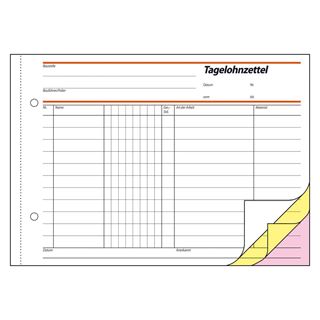 sigel Formularbuch "Tagelohnbuch", A5 quer, 3 x 40 Blatt, SD