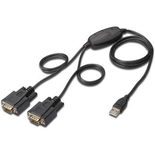 Digitus USB 2.0 - 2 x RS232 Adapterkabel, 1 MBit/Sek.