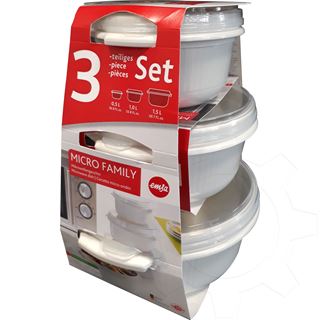 Emsa Mikrowellentöpfe-Set MICRO FAMILY, 3-teilig, weiß