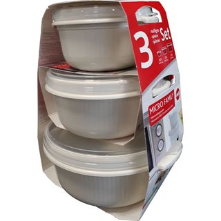 Emsa Mikrowellentöpfe-Set MICRO FAMILY, 3-teilig, weiß