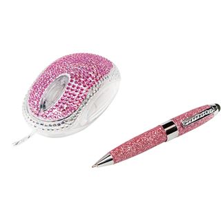 LogiLink Designset Strass und Glitzer USB pink (kabelgebunden)