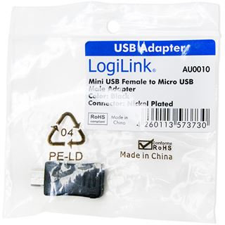 LogiLink USB 2.0 Adapter, Micro USB Stecker - Mini USB