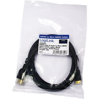 (&euro;3,95*/1m) 2.00m LogiLink HDMI Anschlusskabel High-Speed mit