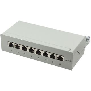 LogiLink Desktop Patch Panel Kat. 6A, 8-Ports, lichtgrau