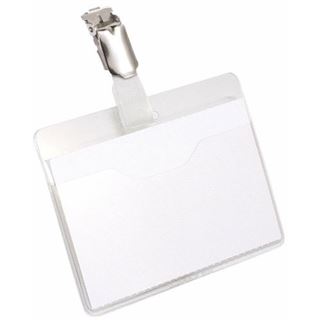 DURABLE Namensschild, oben offen, mit Clip, transparent