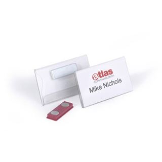 DURABLE Namensschilder, mit Magnet, 75 x 40 mm, transparent
