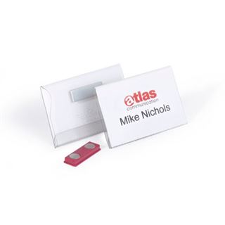 DURABLE Namensschilder mit Magnet, 90 x 54 mm, transparent