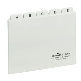 DURABLE Karteiregister A - Z, PP, A6 quer, wei&szlig;, 25-teilig
