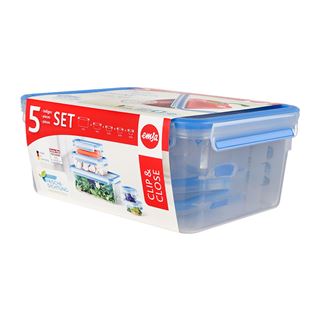 emsa Frischhaltedose CLIP & CLOSE, 5er Set, 0,15 - 3,70 L