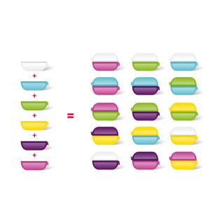 emsa Brotdose VARIABOLO Clipbox Set, 6-teilig, farbig