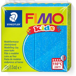 FIMO kids Modelliermasse, ofenhärtend, glitter-blau, 42 g