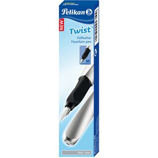 Pelikan Twist Füllhalter, silber/schwarz