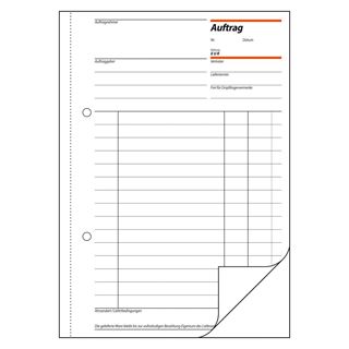 sigel Formularbuch "Auftrag", A5, 2 x 50 Blatt, Blaupapier