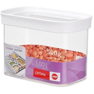 emsa Trockenvorratsdose OPTIMA, 1,0 Liter, trans / wei&szlig;