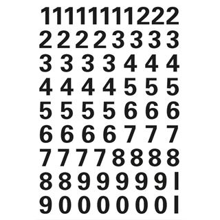 HERMA Zahlen-Sticker 0-9, Folie schwarz, Höhe: 10 mm