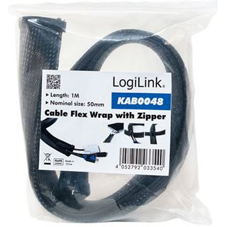 LogiLink Kabelbündler, 1,0 m, Kapazität: 50 mm, schwarz