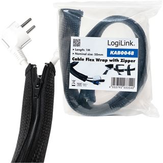 LogiLink Kabelbündler, 1,0 m, Kapazität: 50 mm, schwarz